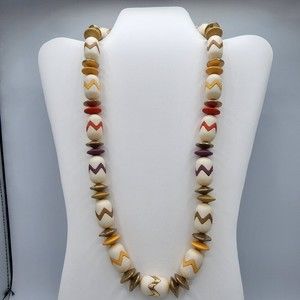 Unique Necklace Vintage Colorful Easter Egg Beaded Holiday Jewelry 24"